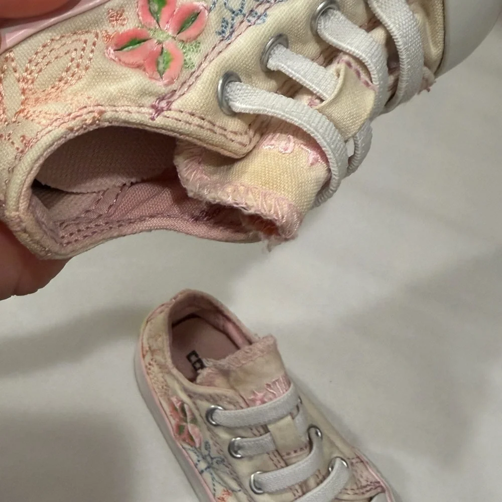 Vintage Converse Kids Pink Floral Sneakers
